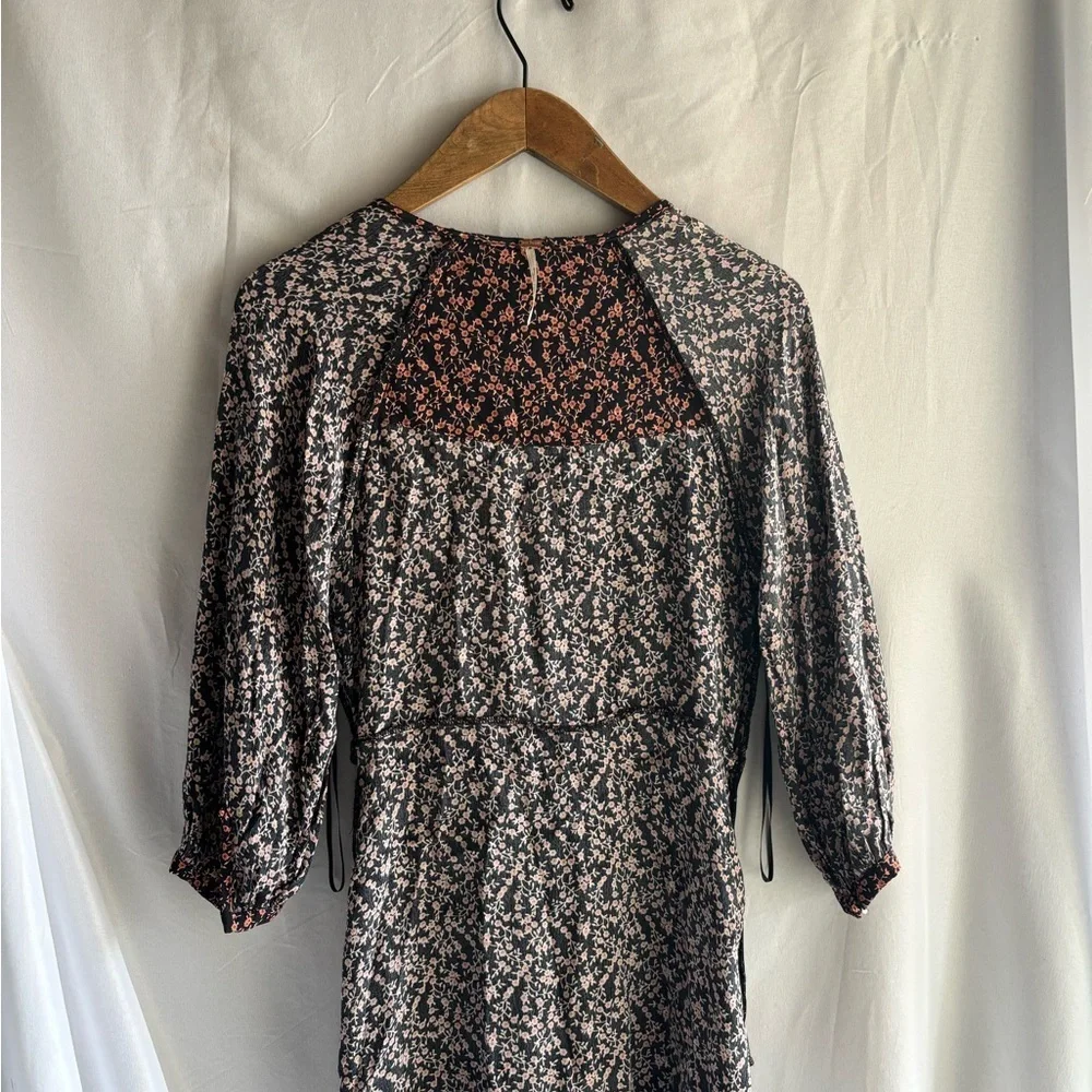 Free People Black and Pink Floral Dress